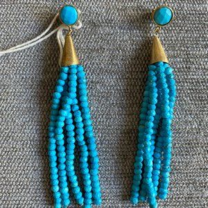 Turquoise Gemstone Tassle Earrings for Women